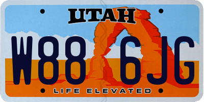 UT license plate W886JG