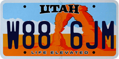 UT license plate W886JM