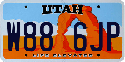 UT license plate W886JP