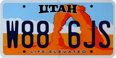 UT license plate W886JS