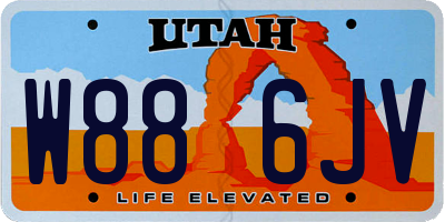 UT license plate W886JV