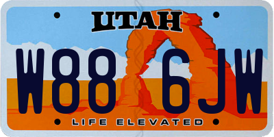 UT license plate W886JW