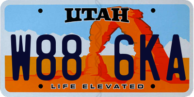 UT license plate W886KA