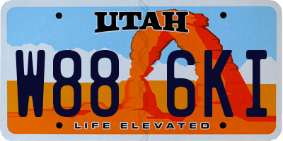 UT license plate W886KI