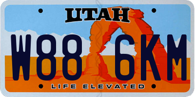 UT license plate W886KM