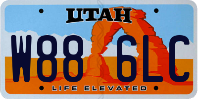 UT license plate W886LC