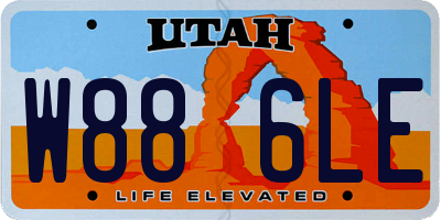 UT license plate W886LE