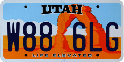 UT license plate W886LG