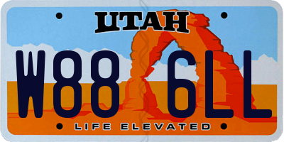 UT license plate W886LL