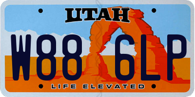 UT license plate W886LP