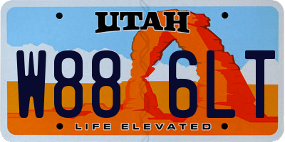 UT license plate W886LT