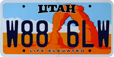 UT license plate W886LW