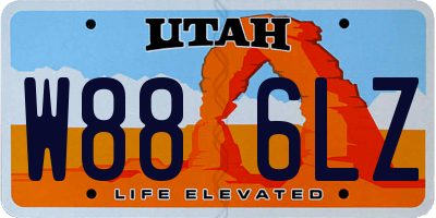 UT license plate W886LZ