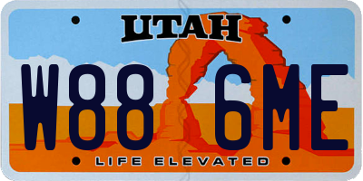 UT license plate W886ME