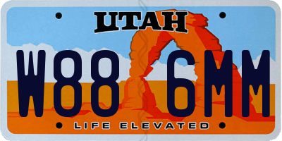 UT license plate W886MM