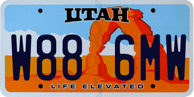 UT license plate W886MW