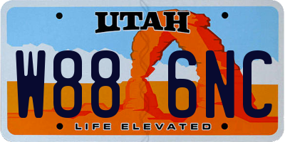 UT license plate W886NC