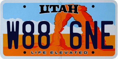 UT license plate W886NE