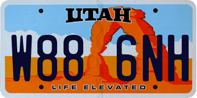 UT license plate W886NH