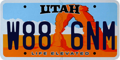 UT license plate W886NM