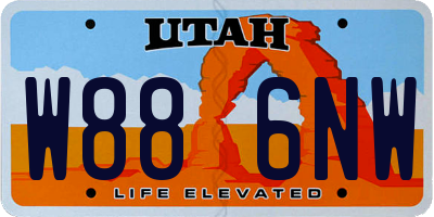 UT license plate W886NW
