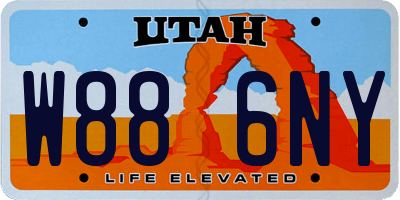 UT license plate W886NY