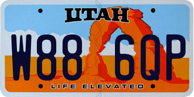 UT license plate W886QP