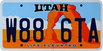 UT license plate W886TA