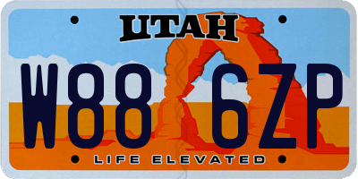 UT license plate W886ZP