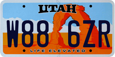 UT license plate W886ZR