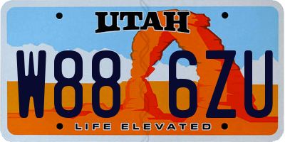 UT license plate W886ZU