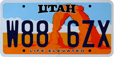 UT license plate W886ZX