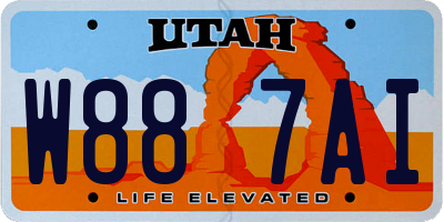 UT license plate W887AI