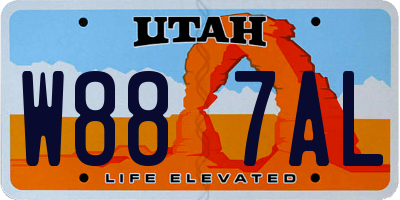 UT license plate W887AL