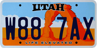 UT license plate W887AX