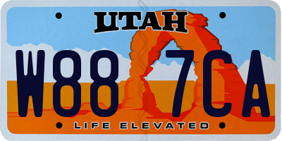 UT license plate W887CA