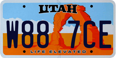 UT license plate W887CE