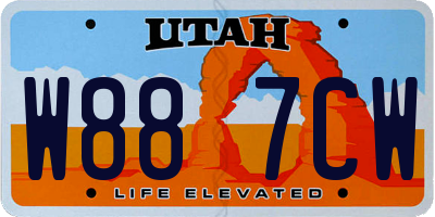 UT license plate W887CW