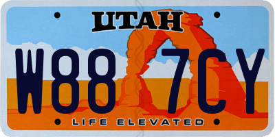 UT license plate W887CY