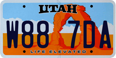 UT license plate W887DA
