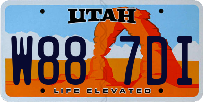 UT license plate W887DI