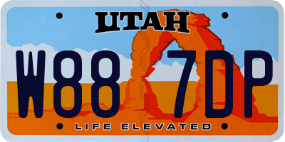 UT license plate W887DP