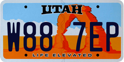 UT license plate W887EP