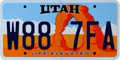 UT license plate W887FA
