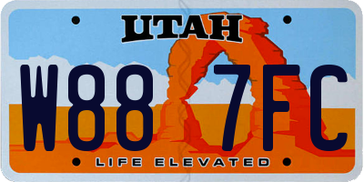UT license plate W887FC