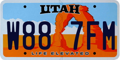 UT license plate W887FM