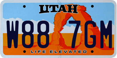 UT license plate W887GM