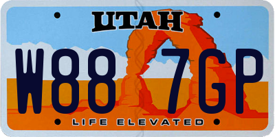 UT license plate W887GP