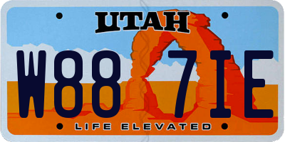 UT license plate W887IE