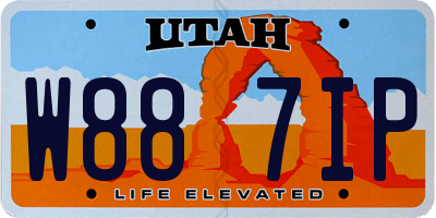 UT license plate W887IP